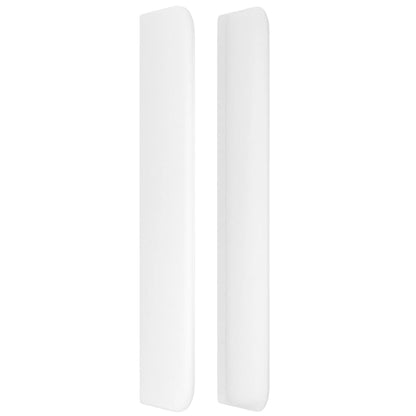 Hoofdbord met randen 93x16x118/128 cm kunstleer wit 93 x 16 x 118/128 cm Wit