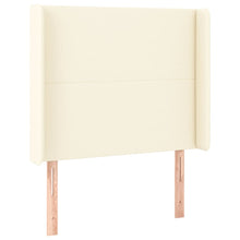 Hoofdbord Met Randen 93X16X118/128 Cm Kunstleer Crèmekleurig