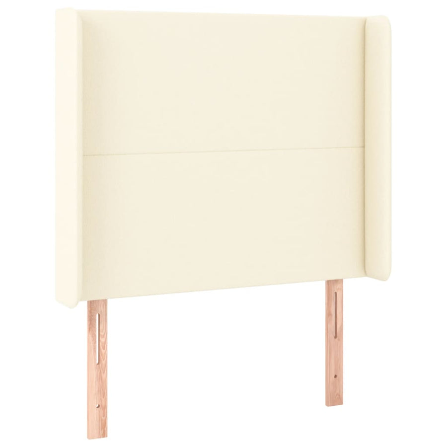 Hoofdbord Met Randen 93X16X118/128 Cm Kunstleer Crèmekleurig
