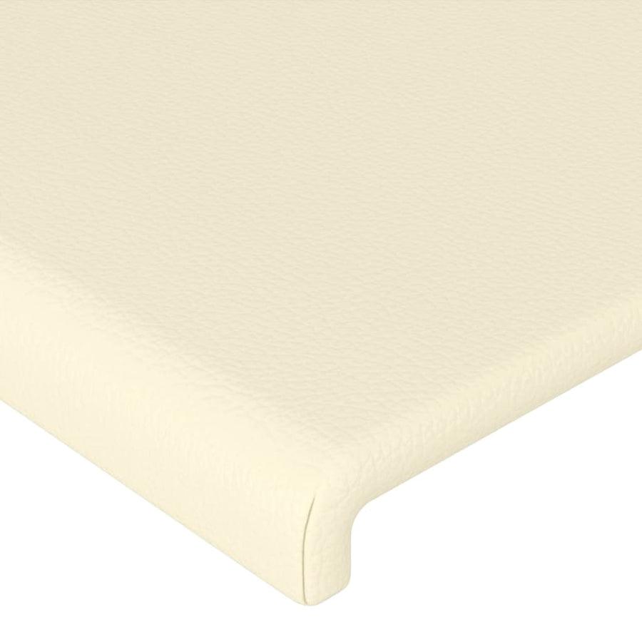 Hoofdbord Met Randen 93X16X118/128 Cm Kunstleer Crèmekleurig