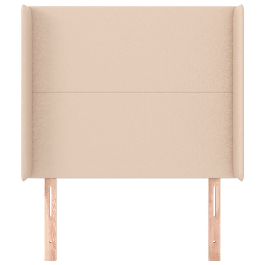 Hoofdbord met randen 93x16x118/128 cm kunstleer cappuccinokleur 93 x 16 x 118/128 cm Cappuccino