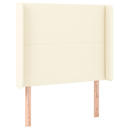 Hoofdbord Met Randen Kunstleer Kleurig 103 x 16 x 118/128 cm Crème