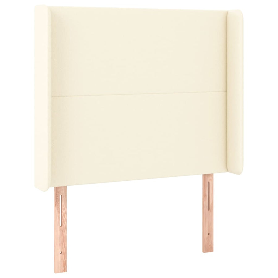 Hoofdbord Met Randen Kunstleer Kleurig 103 x 16 x 118/128 cm Crème
