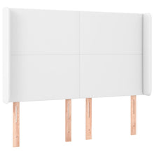 Hoofdbord met randen 147x16x118/128 cm kunstleer wit 147 x 16 x 118/128 cm Wit
