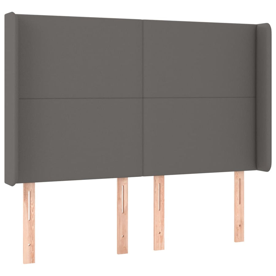 Hoofdbord Met Randen Kunstleer 1 147 x 16 x 118/128 cm Grijs