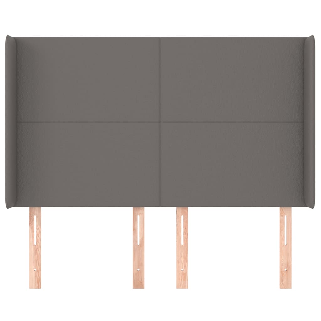 Hoofdbord Met Randen Kunstleer 1 147 x 16 x 118/128 cm Grijs