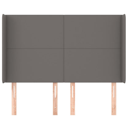 Hoofdbord Met Randen Kunstleer 1 147 x 16 x 118/128 cm Grijs