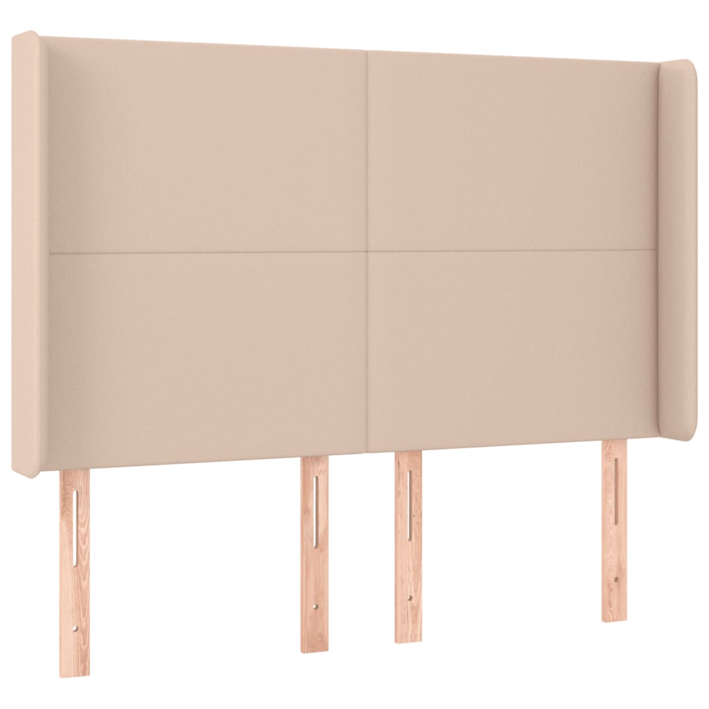 Hoofdbord met randen 147x16x118/128cm kunstleer cappuccinokleur 147 x 16 x 118/128 cm Cappuccino