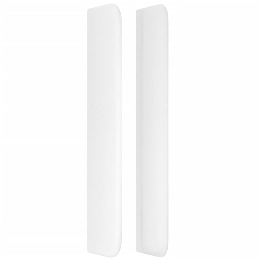 Hoofdbord met randen 163x16x118/128 cm kunstleer wit 163 x 16 x 118/128 cm Wit