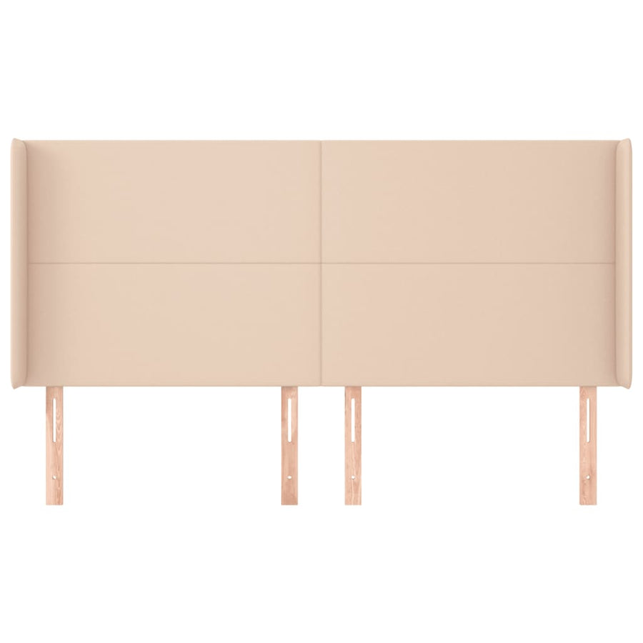 Hoofdbord met randen 163x16x118/128cm kunstleer cappuccinokleur