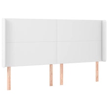 Hoofdbord met randen 183x16x118/128 cm kunstleer wit 183 x 16 x 118/128 cm Wit