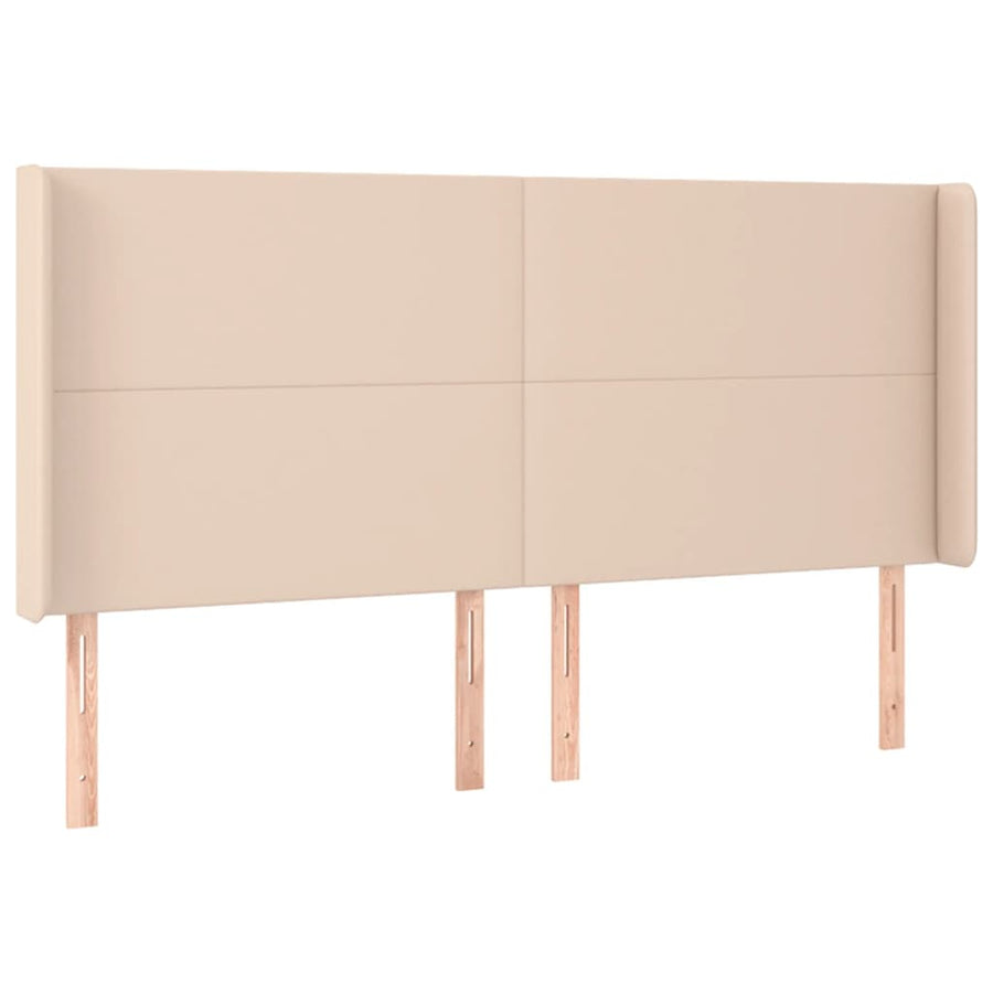 Hoofdbord met randen 183x16x118/128cm kunstleer cappuccinokleur
