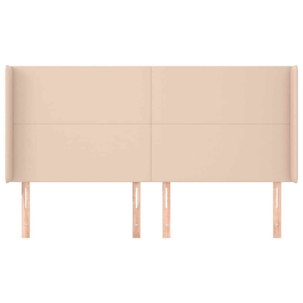 Hoofdbord met randen 183x16x118/128cm kunstleer cappuccinokleur
