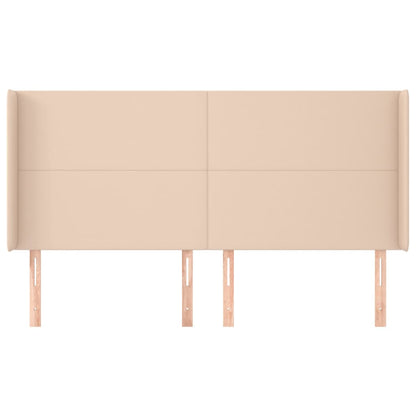 Hoofdbord met randen 183x16x118/128cm kunstleer cappuccinokleur
