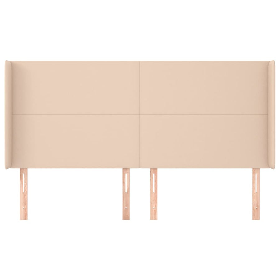 Hoofdbord met randen 183x16x118/128cm kunstleer cappuccinokleur