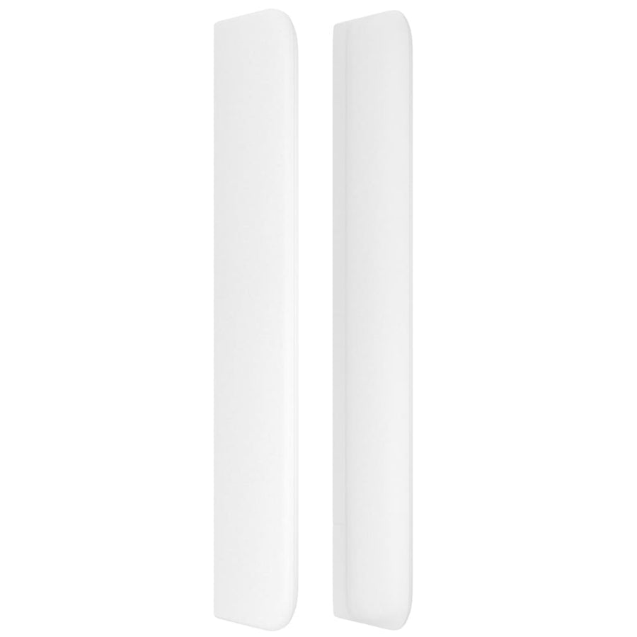 Hoofdbord met randen 203x16x118/128 cm kunstleer wit 203 x 16 x 118/128 cm Wit