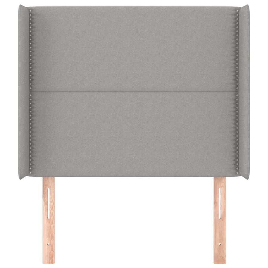 Hoofdbord Met Randen Stof Lichtgrijs 93 x 16 x 118/128 cm