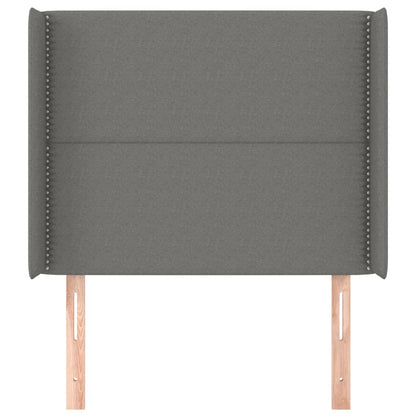 Hoofdbord Met Randen Stof Donkergrijs 93 x 16 x 118/128 cm