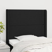 Hoofdbord 93x16x118/128 cm stof zwart