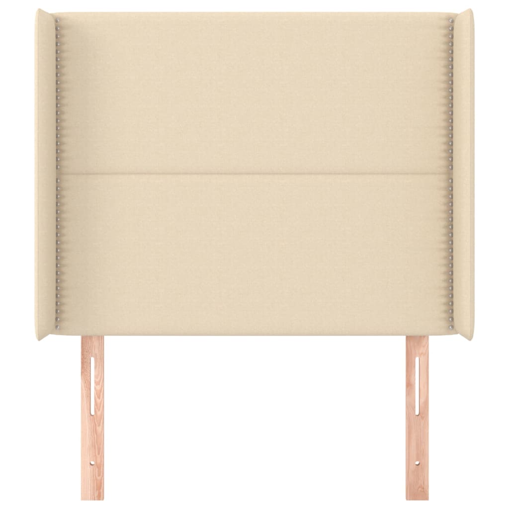 Hoofdbord Met Randen Stof Kleurig Crème 93 x 16 x 118/128 cm