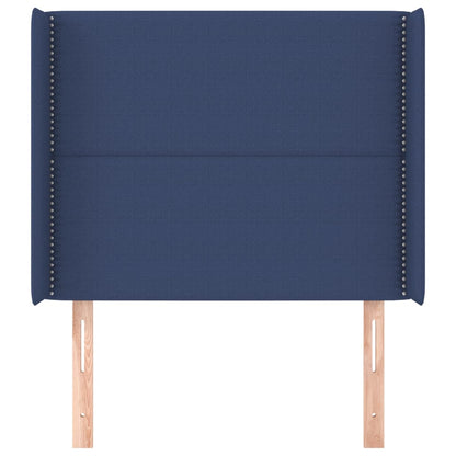 Hoofdbord Met Randen Stof Blauw 93 x 16 x 118/128 cm