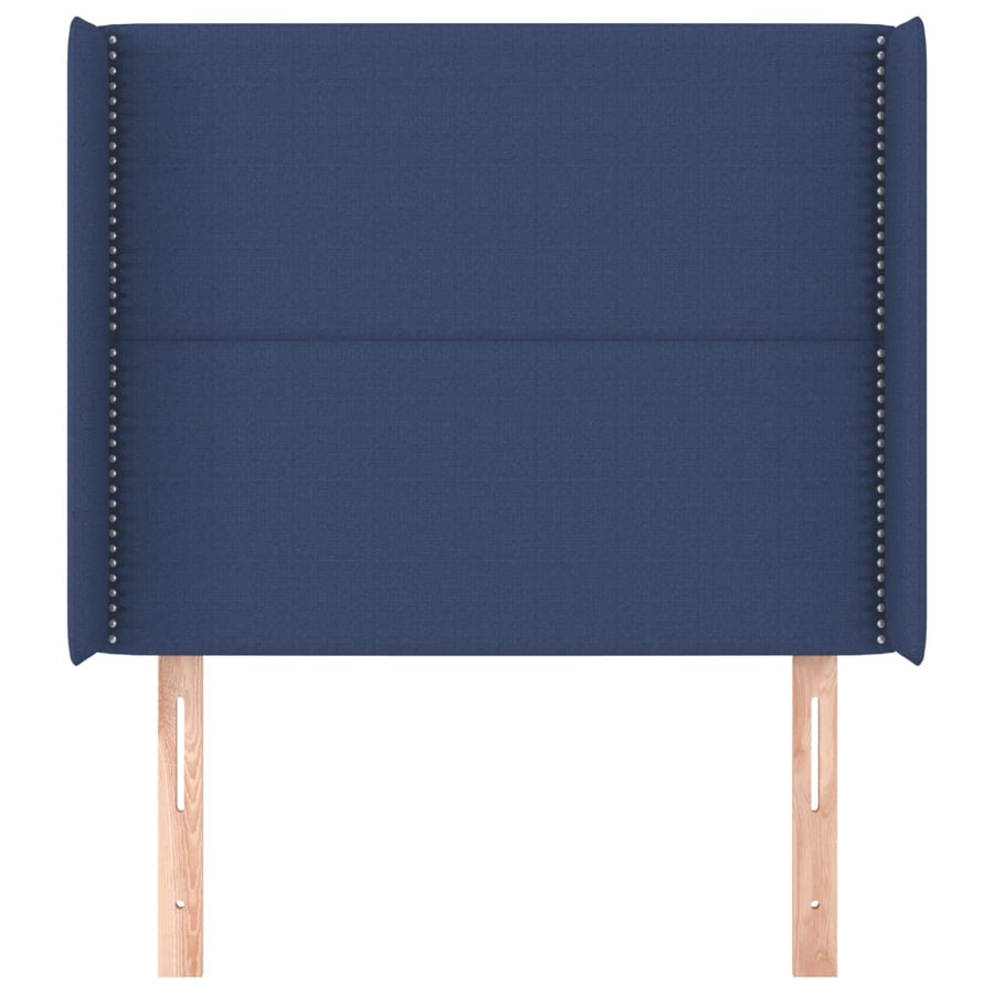 Hoofdbord Met Randen Stof Blauw 93 x 16 x 118/128 cm
