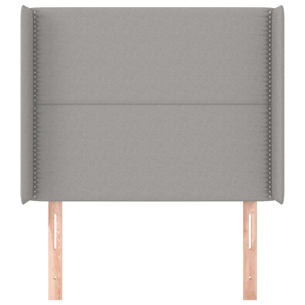 Hoofdbord Met Randen Stof Lichtgrijs 103 x 16 x 118/128 cm
