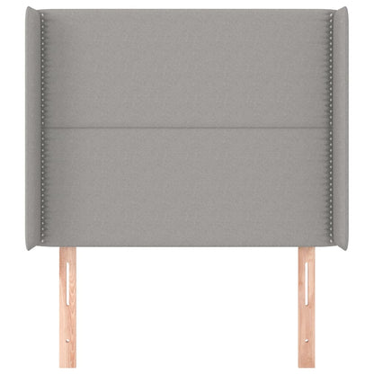 Hoofdbord Met Randen Stof Lichtgrijs 103 x 16 x 118/128 cm