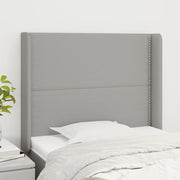 Hoofdbord 103x16x118/128 cm stof lichtgrijs