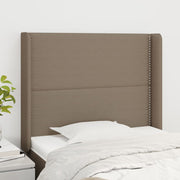 Hoofdbord stof taupe 103x16x118/128 cm