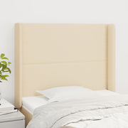 Hoofdbord 103x16x118/128 cm stof crèmekleurig