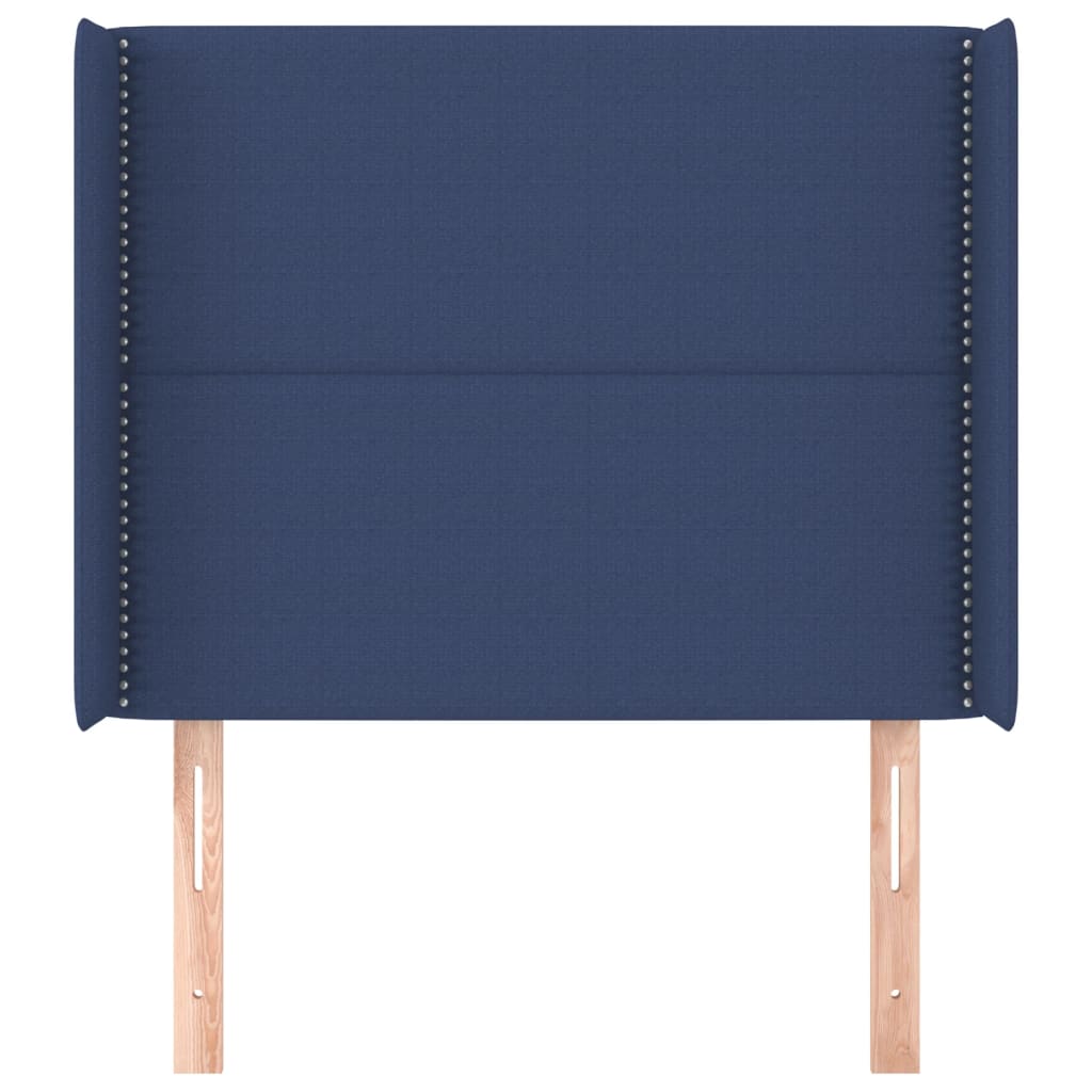 Hoofdbord Met Randen Stof Blauw 103 x 16 x 118/128 cm