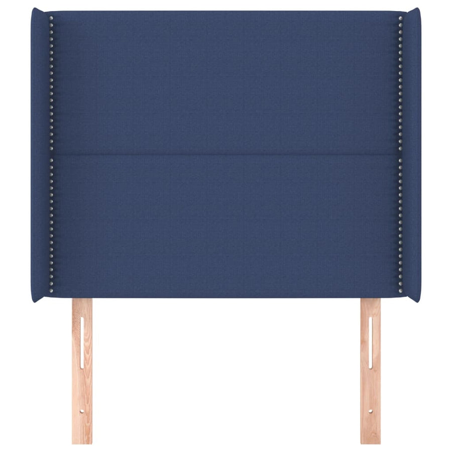 Hoofdbord Met Randen Stof Blauw 103 x 16 x 118/128 cm