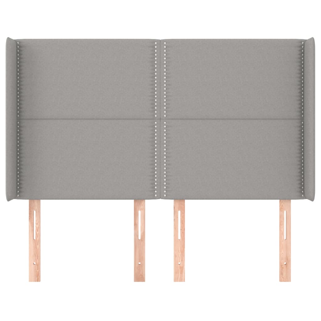 Hoofdbord Met Randen Stof Lichtgrijs 147 x 16 x 118/128 cm