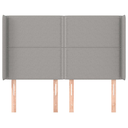 Hoofdbord Met Randen Stof Lichtgrijs 147 x 16 x 118/128 cm
