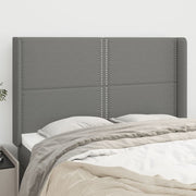 Hoofdbord 147x16x118/128 cm stof donkergrijs