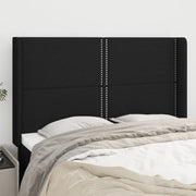 Hoofdbord stof zwart 147x16x118/128 cm