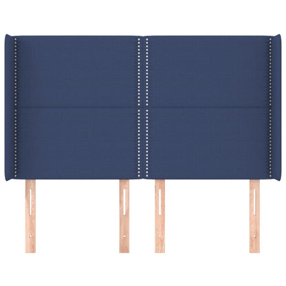 Hoofdbord Met Randen Stof Blauw 147 x 16 x 118/128 cm