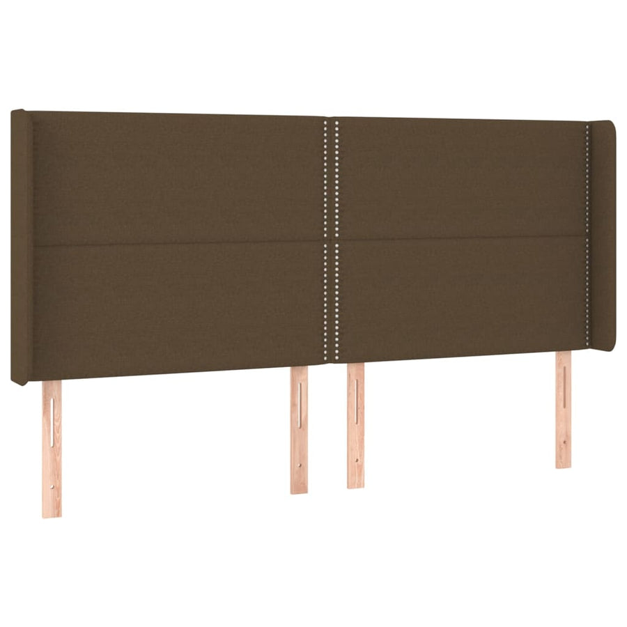 Hoofdbord met randen 183x16x118/128 cm stof donkerbruin 183 x 16 x 118/128 cm