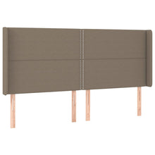 Hoofdbord Met Randen Stof Taupe 183 x 16 x 118/128 cm
