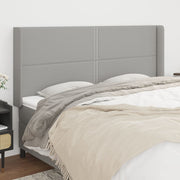 Hoofdbord 203x16x118/128 cm stof lichtgrijs