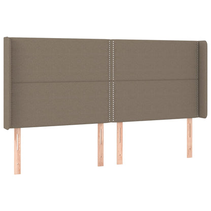 Hoofdbord Met Randen Stof Taupe 203 x 16 x 118/128 cm