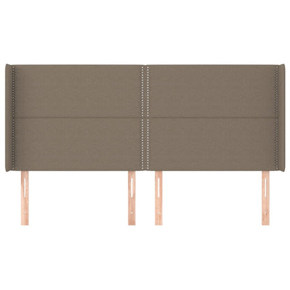 Hoofdbord Met Randen Stof Taupe 203 x 16 x 118/128 cm