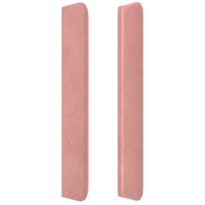 Hoofdbord met randen 83x16x118/128 cm fluweel roze 83 x 16 x 118/128 cm Roze