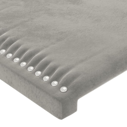 Hoofdbord met randen 103x16x118/128 cm fluweel lichtgrijs 103 x 16 x 118/128 cm Lichtgrijs