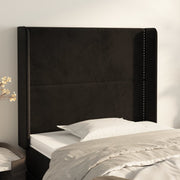 Hoofdbord 103x16x118/128 cm fluweel zwart