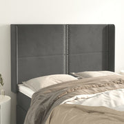 Hoofdbord fluweel 147x16x118/128 cm donkergrijs