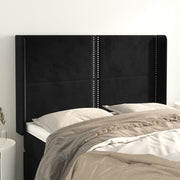 Hoofdbord 147x16x118/128 cm fluweel zwart