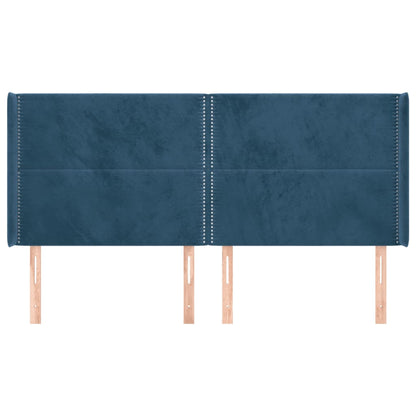 Hoofdbord Met Randen Fluweel 163 x 16 x 118/128 cm