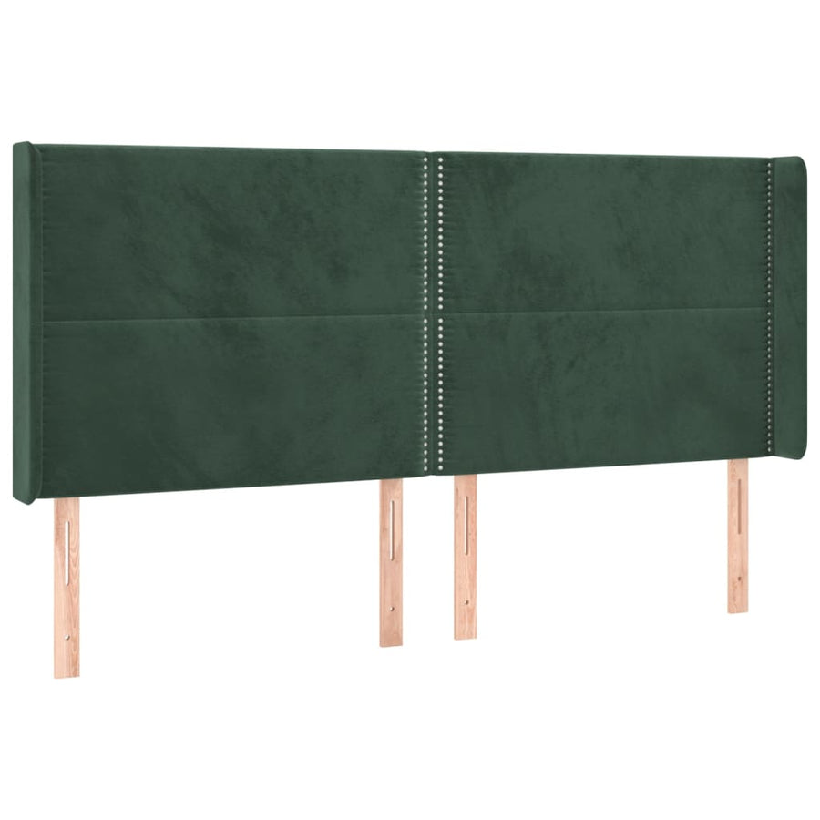 Hoofdbord Met Randen Fluweel 203 x 16 x 118/128 cm